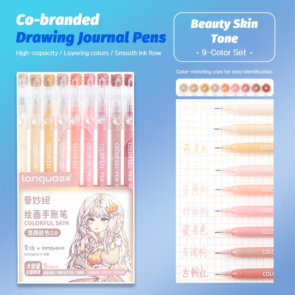 6/9pcs Set Languo Morandi Gel Pens 0.5mm Kawaii Pastel Set for Students Diary Scrapbook Painting & Drawing Pen School Supplies