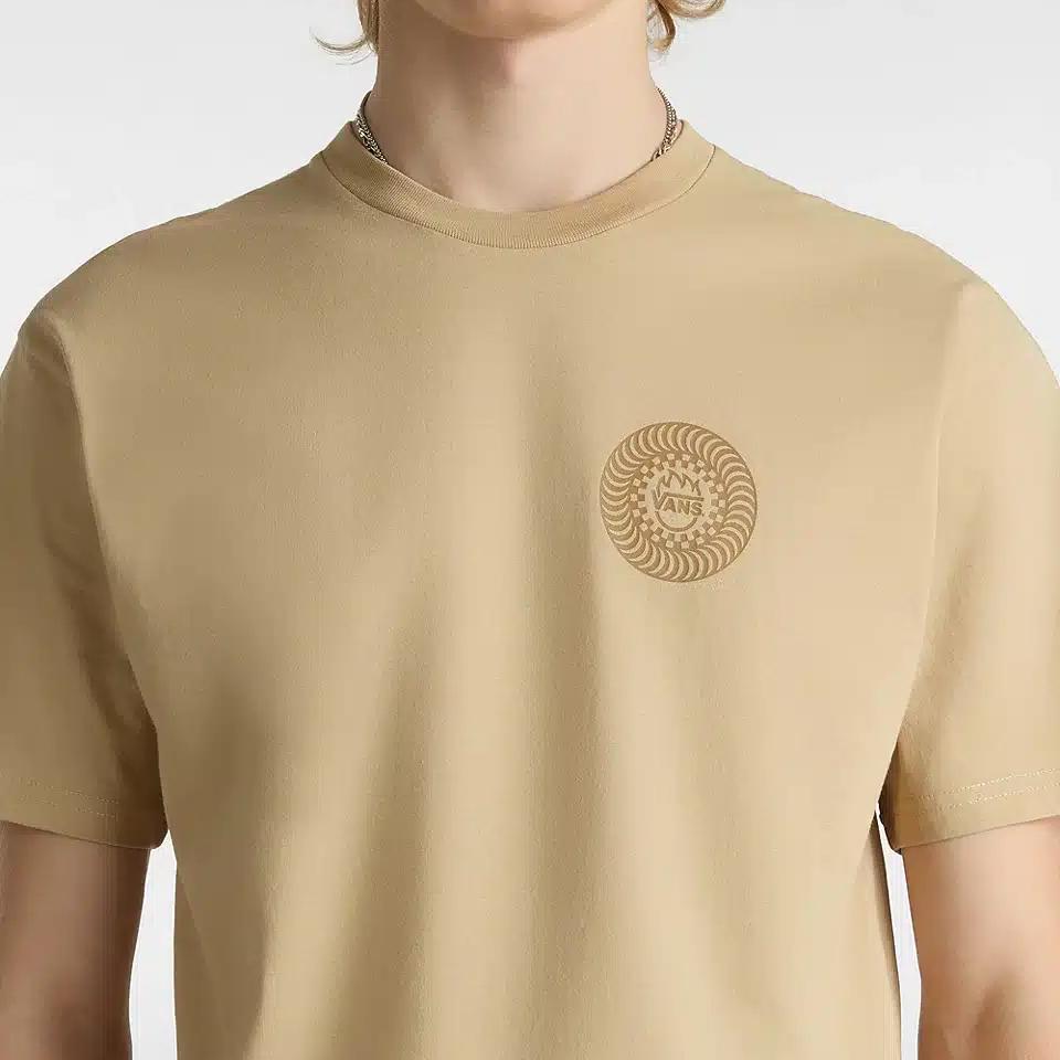 Vans X Spitfire Logo Print Casual Crew Neck Short Sleeve T-Shirt Unisex Tops Brown VN000GEB4MG