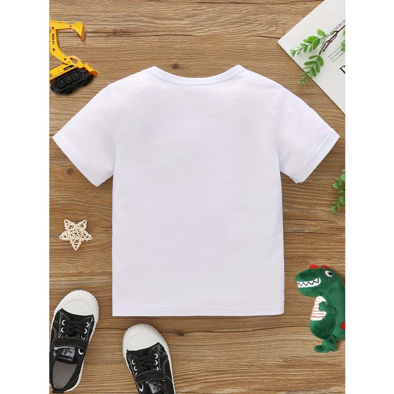 European Sizes Boy's Casual Round Neck T-Shirt with "DADDY + ME" Fist Print