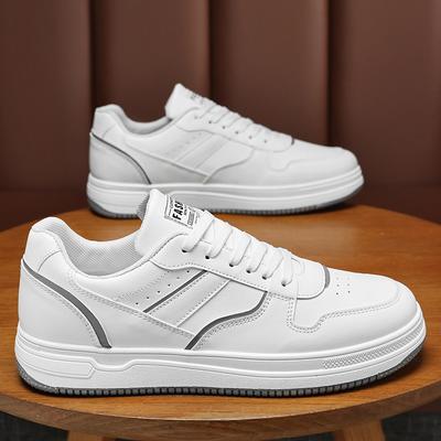 Sapatos masculinos primavera respirável pequeno sapatos brancos moda masculina todos os jogos sola grossa sapatos esportivos casuais sapatos de prancha