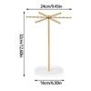 Modern Gold Jewelry Display Stand 48 Hooks 360 Rotating Design Compact Storage Solution For Necklaces Bracelets Perfect Gift