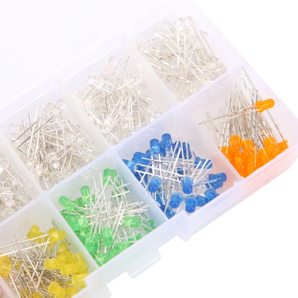 300PCS Small Luminous LED Diode Lights Assorted Colors Light Emitting Diodes Science Project
