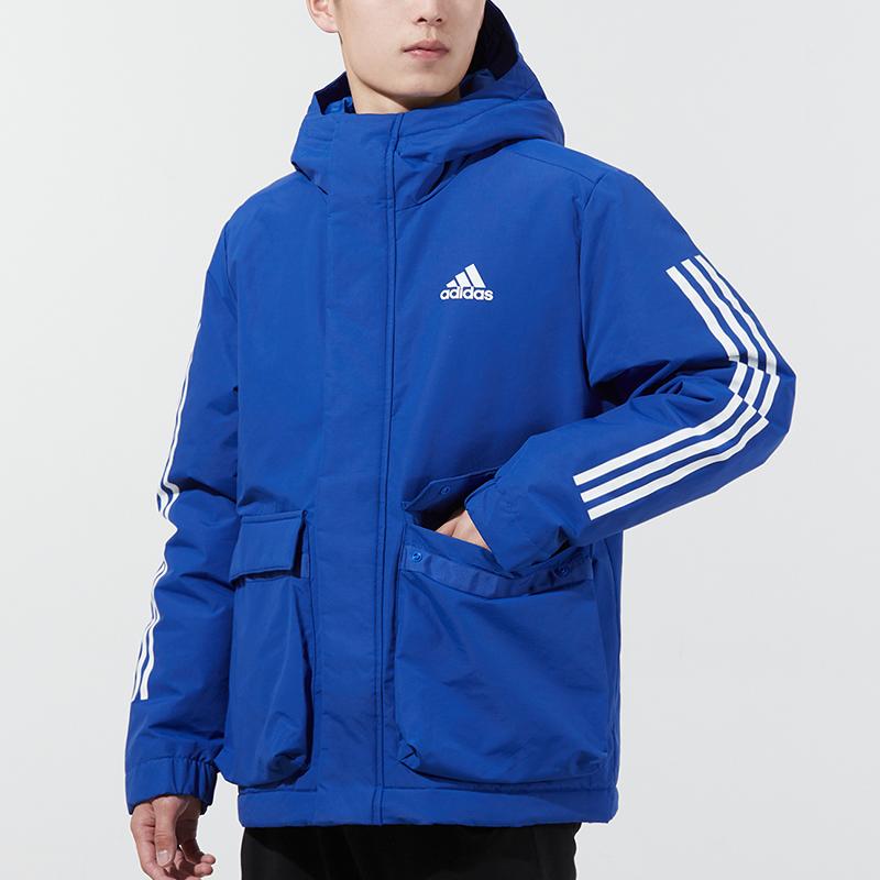 Adidas Utilitas Hooded Jacket with Chest Logo Men Outerwear Royal-Blue GT1706