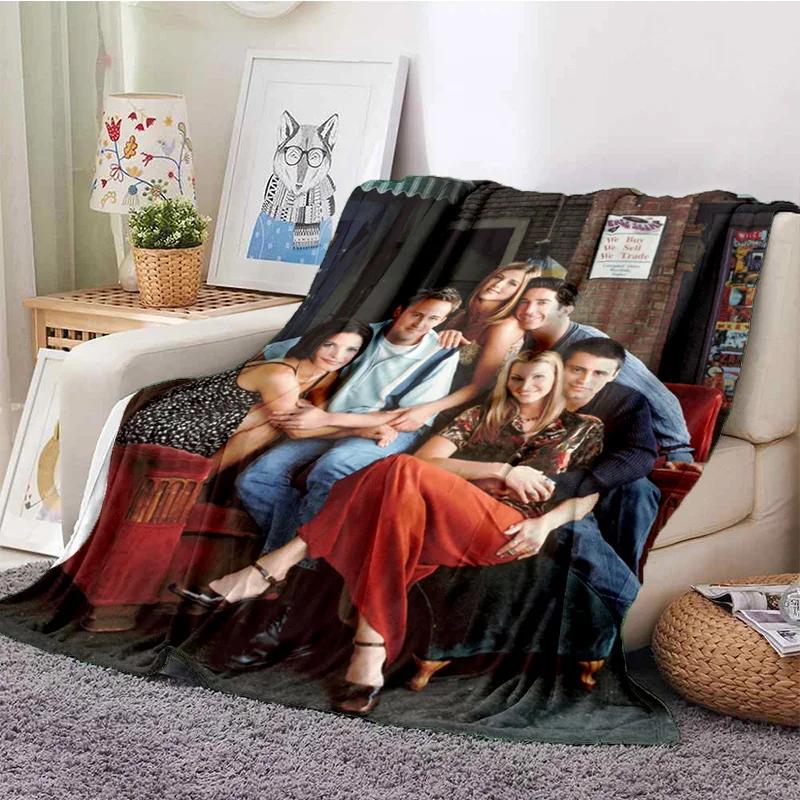 Cozy F-Friends Comedy Movie Characters Flannel Blanket for Beds Room Decoration Picnic - Customizable Gift Blanket