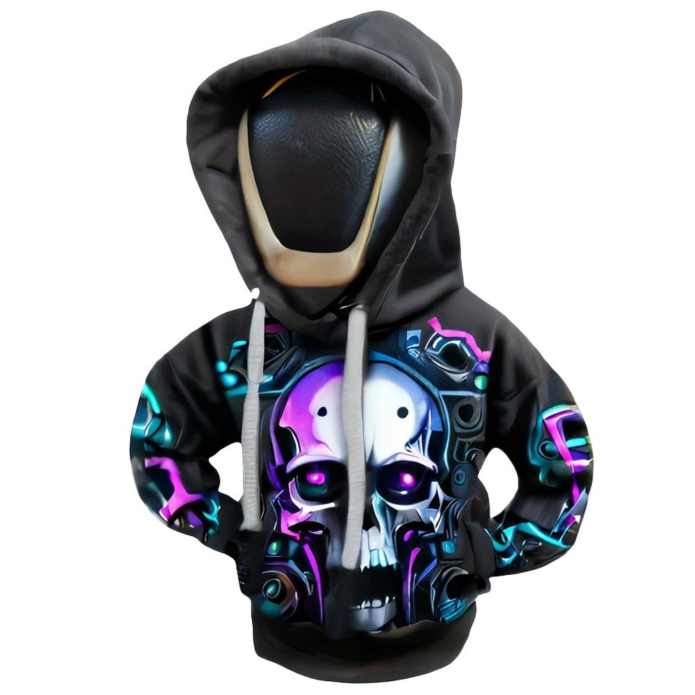 

Креативный чехол на ручку переключения передач в виде черепа, худи, панк-стиль, пыльник рычага переключения передач, универсальные аксессуары для украшения салона автомобиля