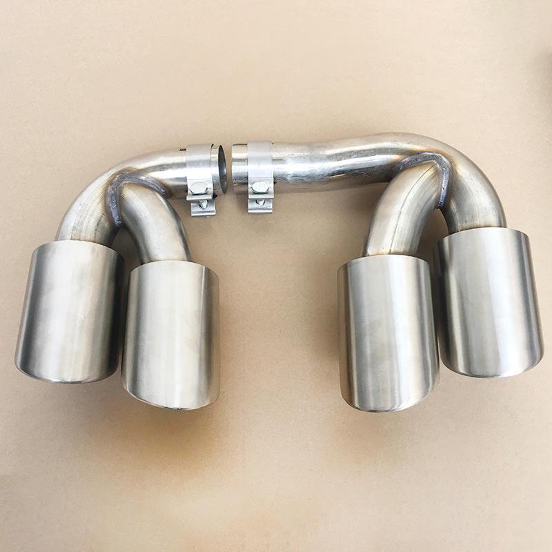 Mirror-Polished Stainless Steel Muffler Exhaust with Four-Outlet Tailpipe for 2018-2024 Porsche Cayenne