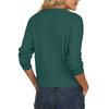 Women's Fashion Long-Sleeve V-Neck Lightweight Knit Sweater Solid Color Outerwear Top