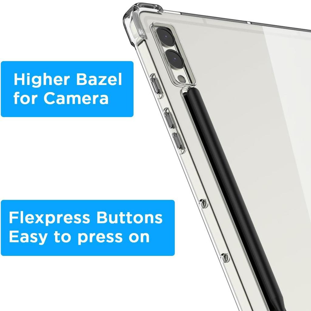 För Samsung Galaxy Tab S10+ Fodral Fyrhörns Stötsäkert Genomskinligt Surfplatta TPU-skydd
