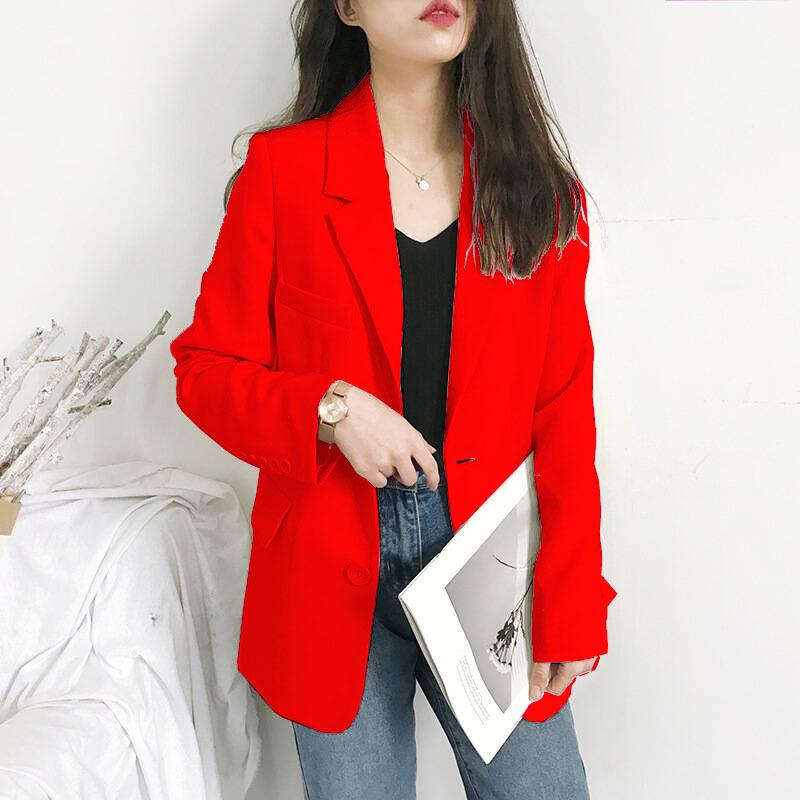 2026 Spring Autumn Women Oversized Blazer, Korean British Style Casual Loose Fashion Trendy Office Suit Jacket