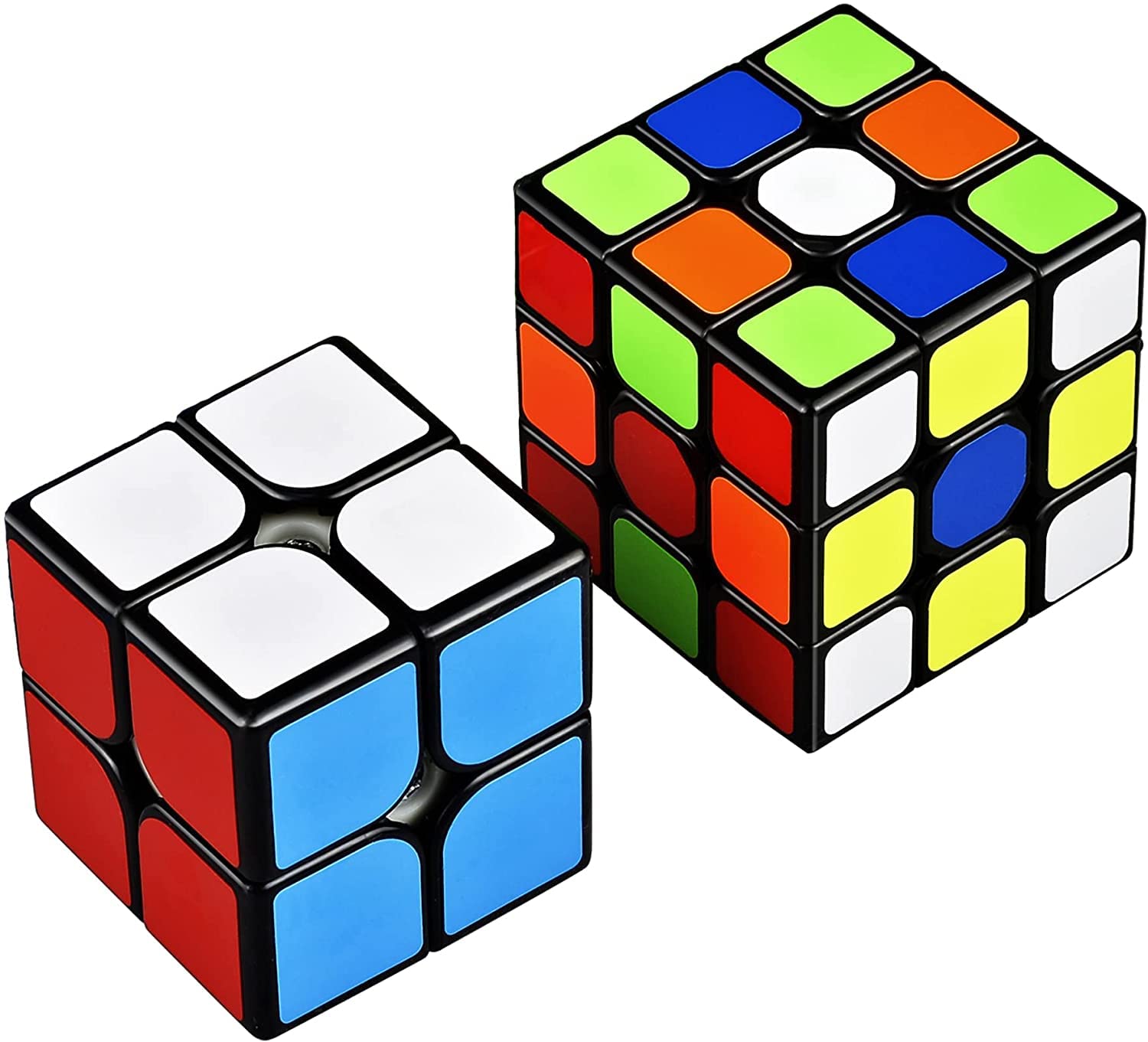 

QiYi Magic Cube Набор из 2 2x2 3x3 Magic Cube Magic Competition 3D Puzzle Pop Prevention 2 [2022 Новейший] (Черные фигуры)