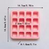 Silikonform zum Backen von quadratischen Kuchen mit 16 Mulden, Gelee, Schokolade, Trüffel, Brownie, Puddingformen, Seifenherstellung, Form zum Dekorieren von Kuchen