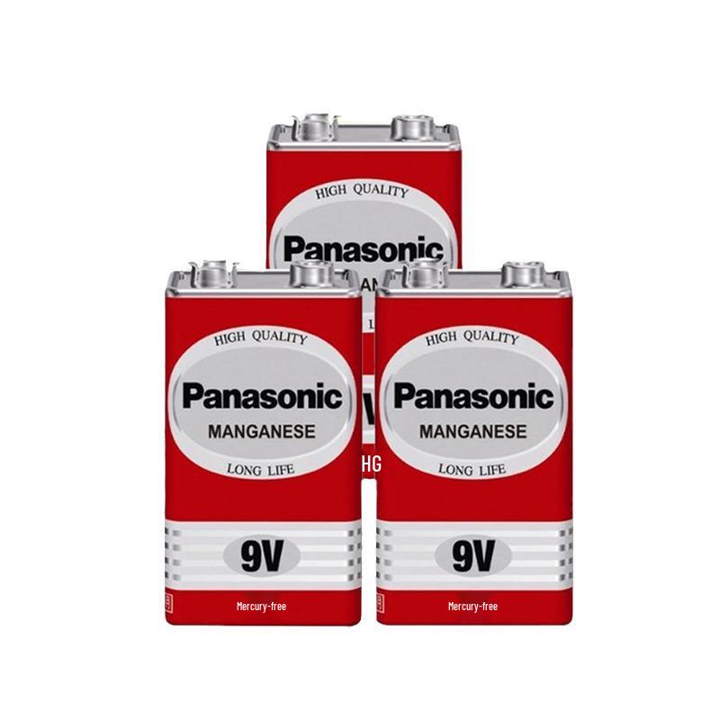 Panasonic 9V Carbon Battery 6F22, Suitable for Multimeters, Microphones, Remote Controls, and Toys