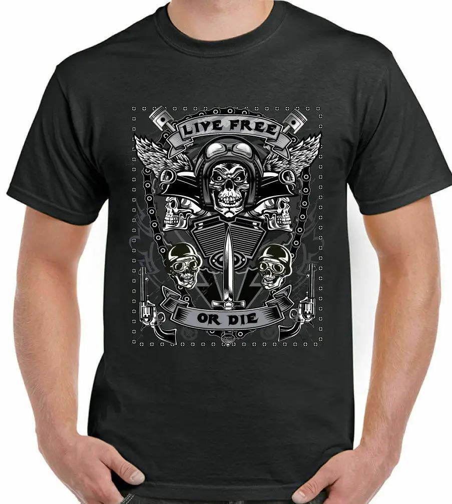 Live Free or Die Bike Motorcycle Fashion Biker Rider Gift TShirt Summer Cotton Short Sleeve ONeck Mens T Shirt New S3XL
