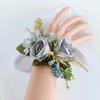 5Pcs Wedding Corsages Boutonniere Prom Boutonniere for Wedding Ceremony Anniversary, Rose Corsages for Bride and Groom,