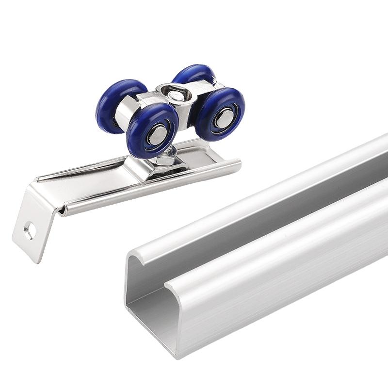 2Pcs Pocket Door Roller Hardware Slide,4 Wheel Sliding Doors Bearing Pulley Home Room Wood Door Hanging Wheels,Rail Track Pulley