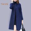Cappotto di Lana da Donna Autunno Inverno Colletto Revers Monopetto Largo Lunghezza Media Spesso Caldo Soprabito per Pendolarismo Appuntamenti Viaggi