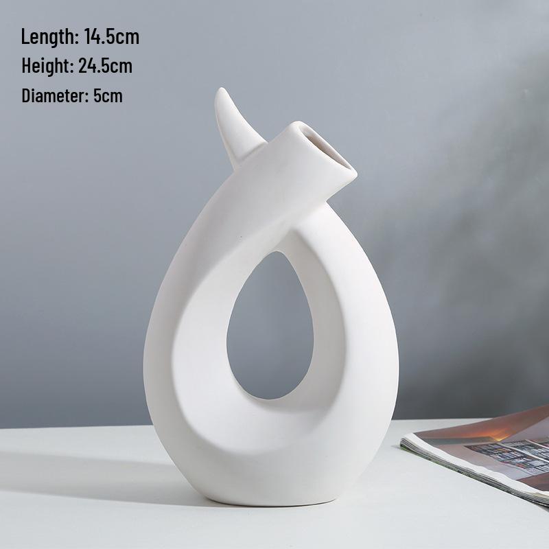 Nordic Irregular Ceramic Vase for Dried Flowers: Modern Home Decor Ornament