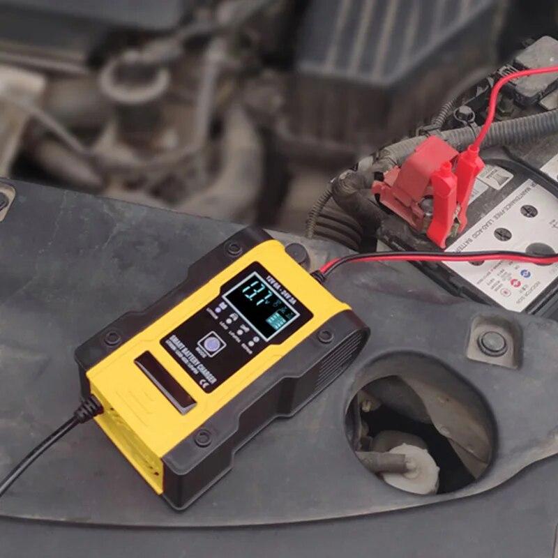 12V 24V nabíječka autobaterií 12V 6A nabíječka baterií údržba 7stupňové nabíjení autobaterie