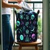 1pc Magic Skull Moon Star Print Foldable Laundry Basket with Handle - Collapsible Dirty Clothes Hamper Suitable for Room,, Dorm, Space-Saving Storage,