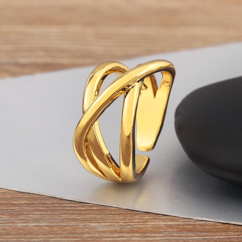 Nidin High Quality 8 Styles Irregular Geometric Multilayer Open Rings Adjustable For Female Male Punk Style Finger Jewelry Gifts