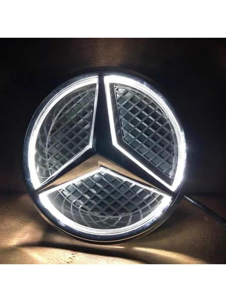 White Blue Red Light Car Front Grilled Star Emblem LED Illuminated Logo for Mercedes Benz W205 C E R ML GL GLA CLA CLS 2013-2016