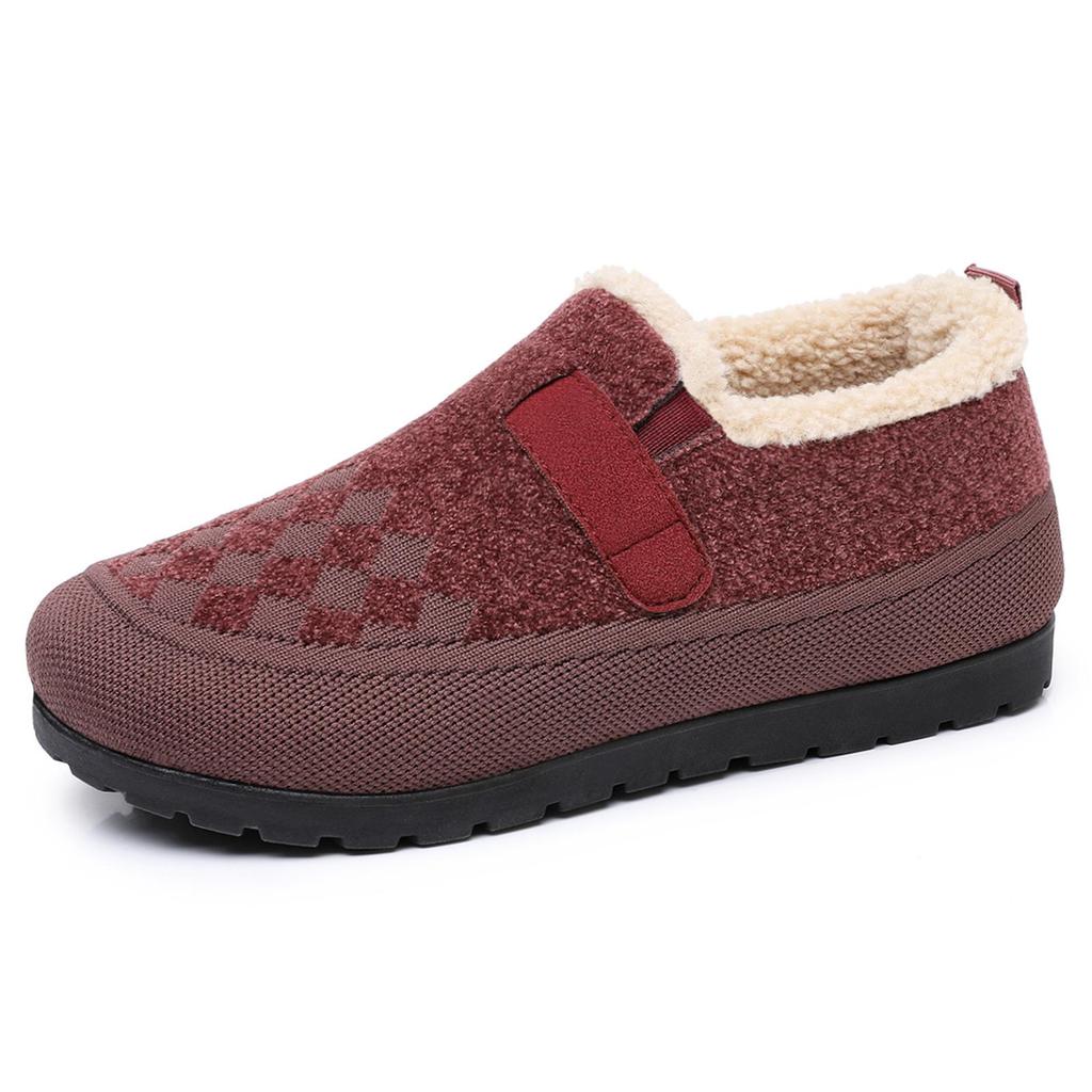 Women's Fleece-Lined Slip-On Short Boots for Middle-Aged and Elderly - Warm, Cold-Proof, Versatile Snow Cotton Footwear