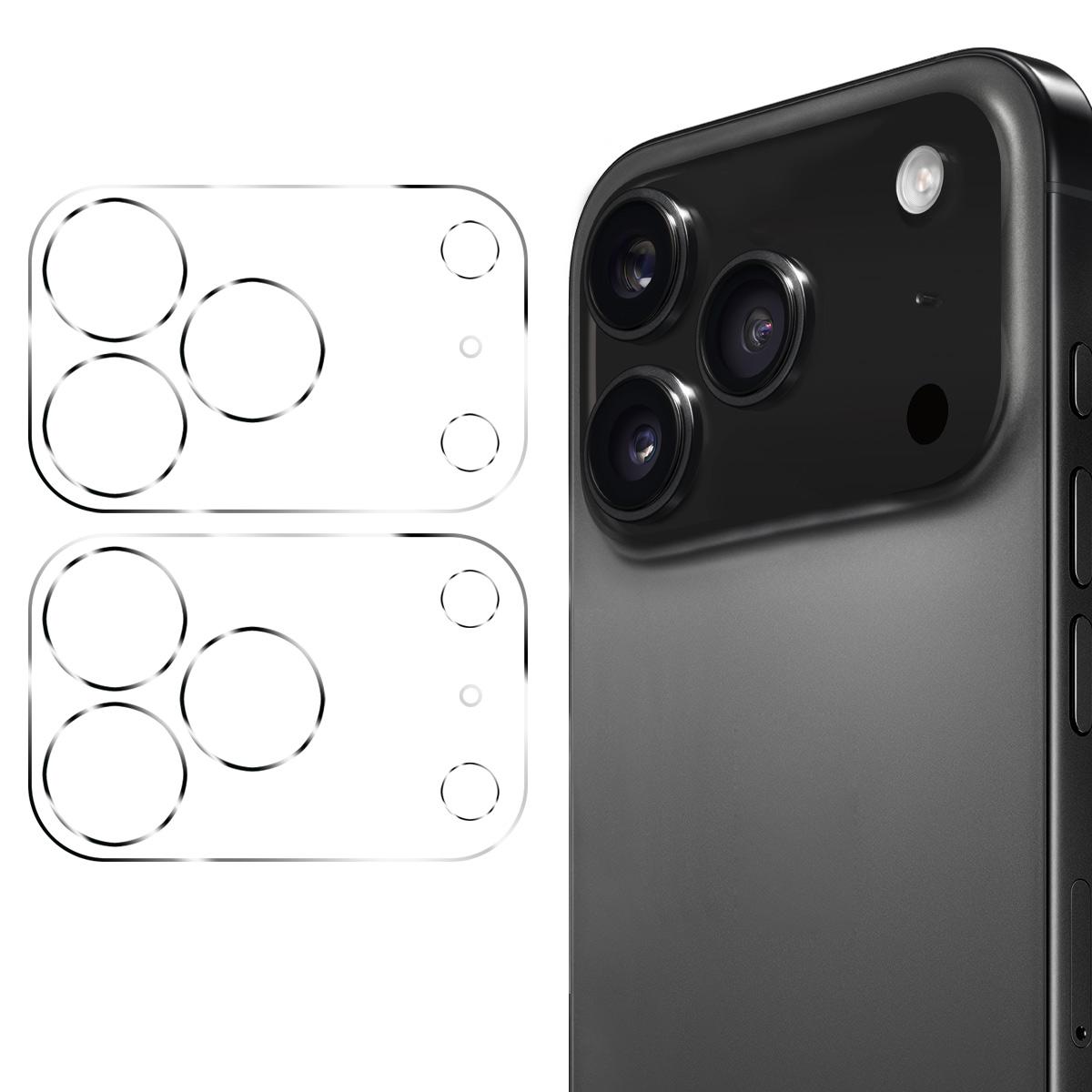 

For iPhone 17 Pro Max 2Pcs Camera Lens Protector ENKAY Hat-Prince Integrated Tempered Glass Lens Film Transparent