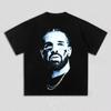 Drake Portrait Print T-Shirt, Unisex Casual Streetwear Short Sleeve Tee for Hip-Hop Rap Fans T-shirts