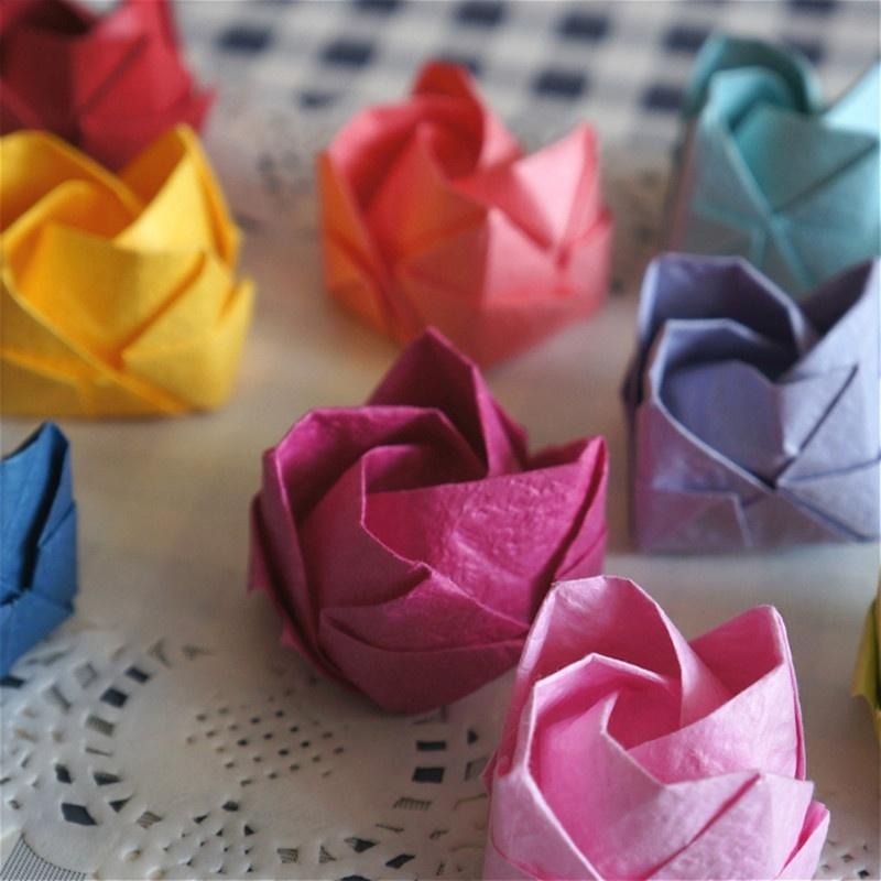 100pcs Origami Paper Kawasaki Rose Handmade DIY Material Decorative Paper Scrapbooking Paper