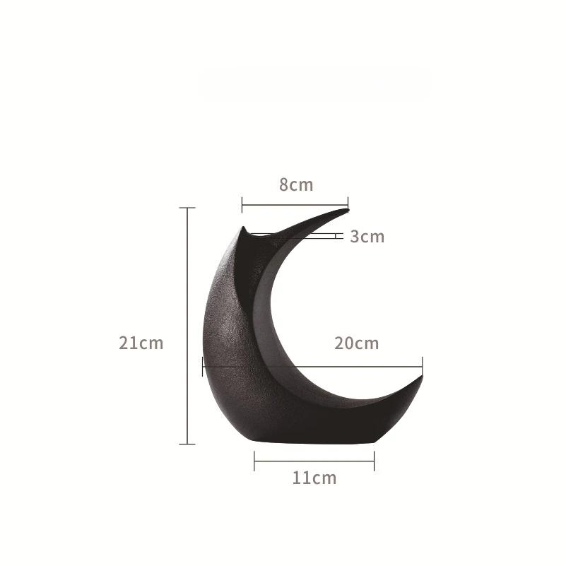 

Modern Lunar Vase Large Crescent Moon Flower Pot Witchy Home Decor Moon Vase for Dried Flowers Gothic Ornament Boho Lunar Vases чорний
