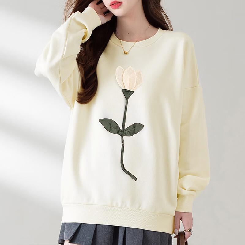 Yuzhaolin Women's Crew Neck Long-Sleeve Top