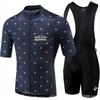 Mens Cycling Jersey Bib Shorts Set Breathable Mesh Bike Outfit Road