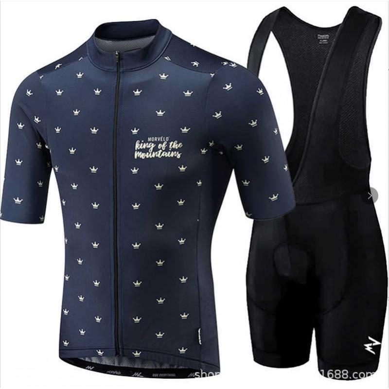 Mens Cycling Jersey Bib Shorts Set Breathable Mesh Bike Outfit Road