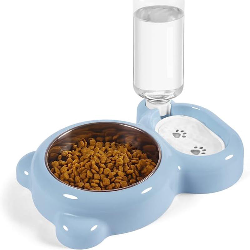 Pet Bowl Drinking Water Automatic Feeding Device Integrated Dual Bowl Anti Tipping Dog Bowl Keeps Your Pet Hydrated