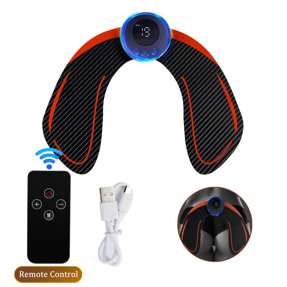 Electric Muscle Stimulator EMS Abdominal Fitness Stickers Rechargeable Body Slim Massager Wireless LCD Display Buttocks Trainer