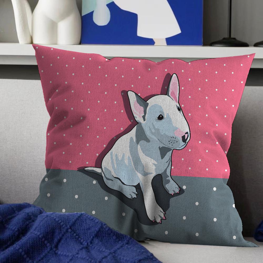 English Bull Terrier Dog Cushion Cover Inches Farmhouse Decor Home Throw Pillow Covers for Couch Decorations