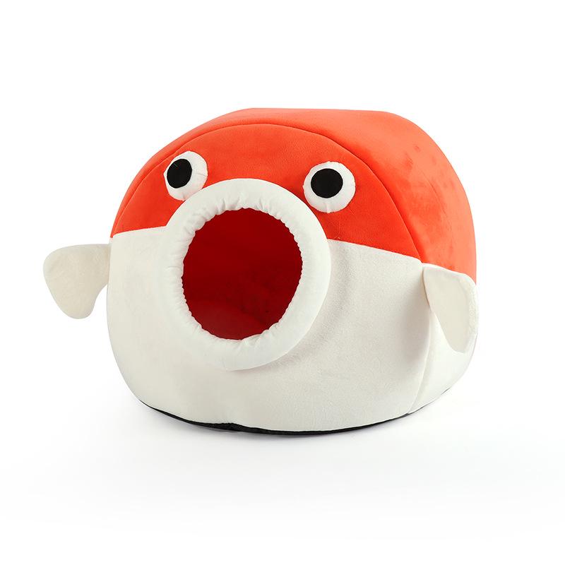

Лежанка-кокон для кошек и маленьких собак Youpai Cozy Pufferfish & Octopus - Теплая и ветрозащитная для осени/зимы
