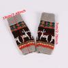 WTEMPO 1Pair Christmas Deer Pattern Knitted Gloves Couple Halloween New Half-finger Mittens Soft Colorful Warm Gloves