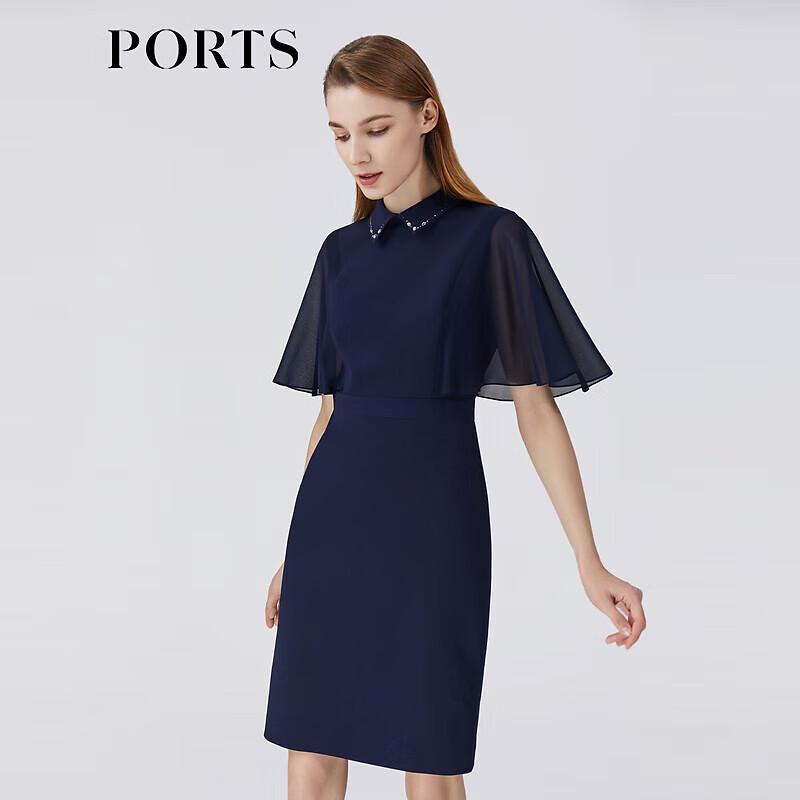 

PORTS Женское платье в стиле OL однотонное с коротким рукавом S