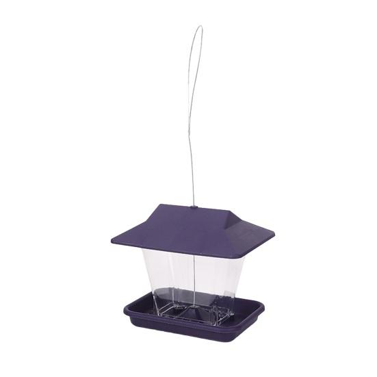 

Yousheng Bird Feeder with Drainage Holes Large Capacity Transparent Plastic Outdoor Wild Bird Hanging Feeders with Sloped Roof for Outside Garden Yard фіолетовий