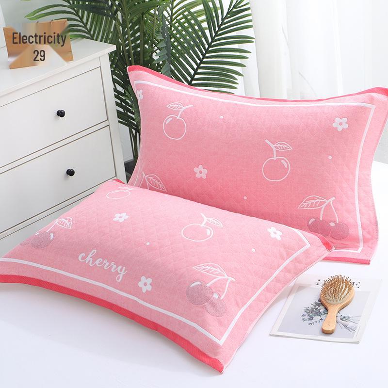 Three-Layer Gauze Cotton Pillowcases: Dirt-Resistant, Mite-Proof, Soft, Thickened, No Pilling or Shedding.