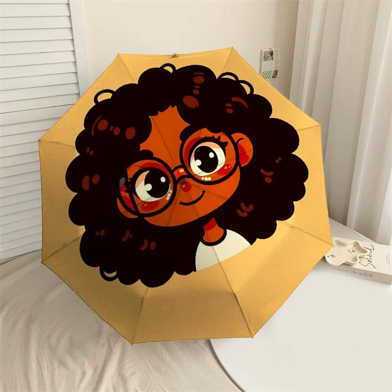 

Curly Hair with Glasses Umbrella: A Stylish and Functional Accessory for Outdoor Adventures - Perfect for Travel, Weather Protection 182