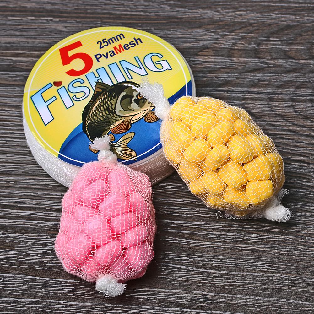 5M Soluble PVA Mesh Refill Carp Fishing Feeder Fishing Lures Refill Rig Hook Bait Wrap Bags 25/37/44mm Bag Fishing Accessory