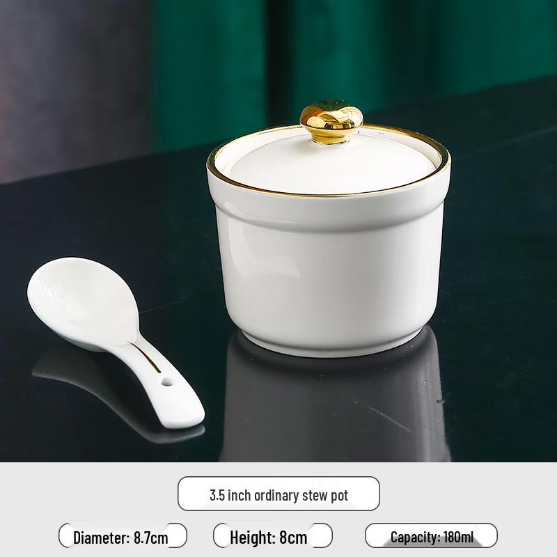 Palace Style Ceramic Stew Bowl with Lid