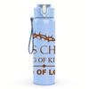 1PC Jesus Christ Crown Thorns Text Graphic,750ml Color Plastic Sports Water Bottle,Leakproof Flip Straw Lid,Suitable for Sports Office Home Use