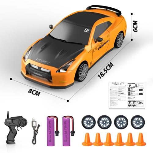 1/24 Scale RC Car for Kids, Sports Car, Drift Car, RC Race Car, Remote Control Toy Car, On-Road, 4-Wheel Drive, 2.4Ghz, 40-Minute Run Time, GTR, Repla