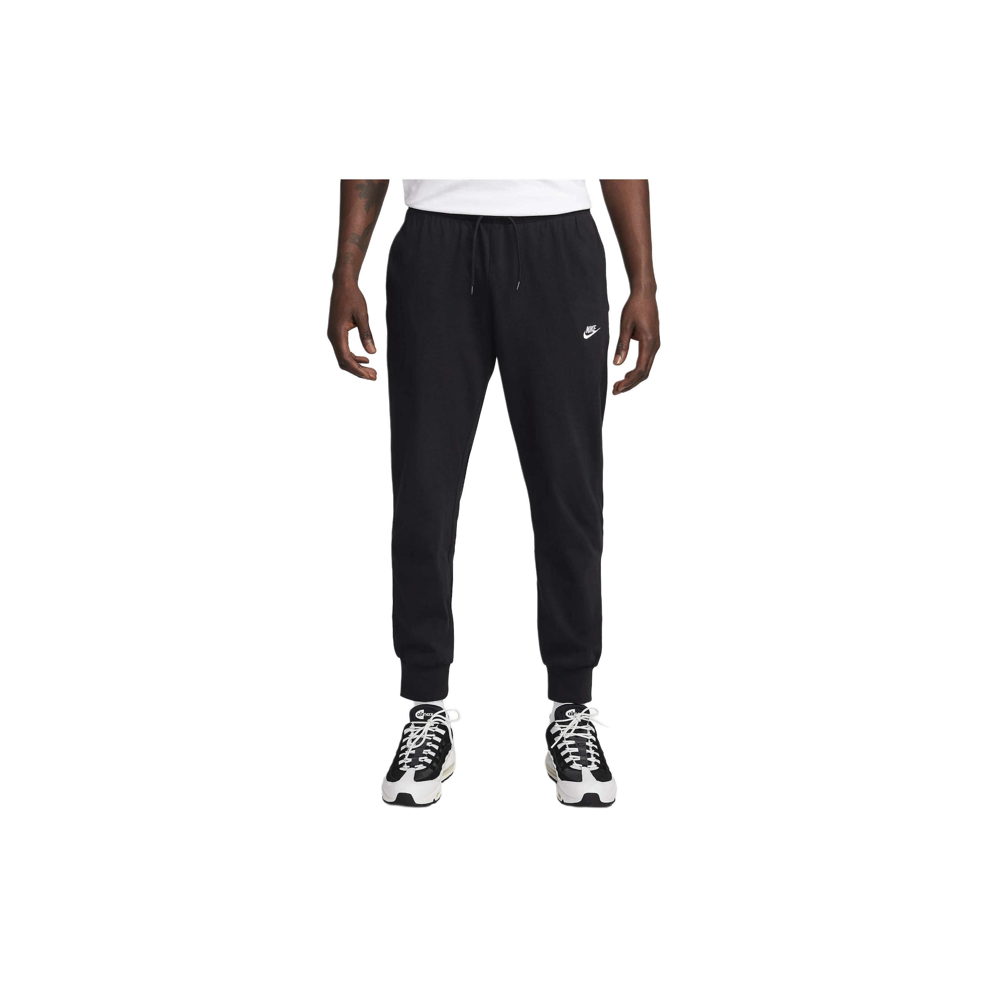 

Мужские трикотажные спортивные штаны с вышитым логотипом Nike Club на манжетах, черные FQ4330-010 S