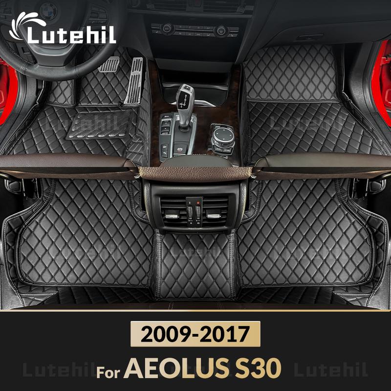 Lutehil Car Floor Mats For AEOLUS S30 2009-2017 16 15 14 13 12 11 10 Auto Foot Pads Automobile Carpet Cover Interior Accessories