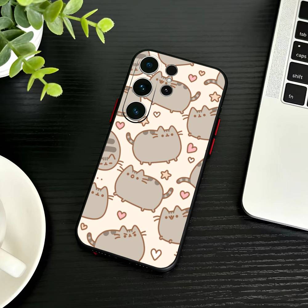 Cute cat E-Pusheenes-S Phone Case For Samsung S26,S25,S24,S23,S22,S21,S20,Plus,Fe,Lite,Others Black Cover Samsung S21fe