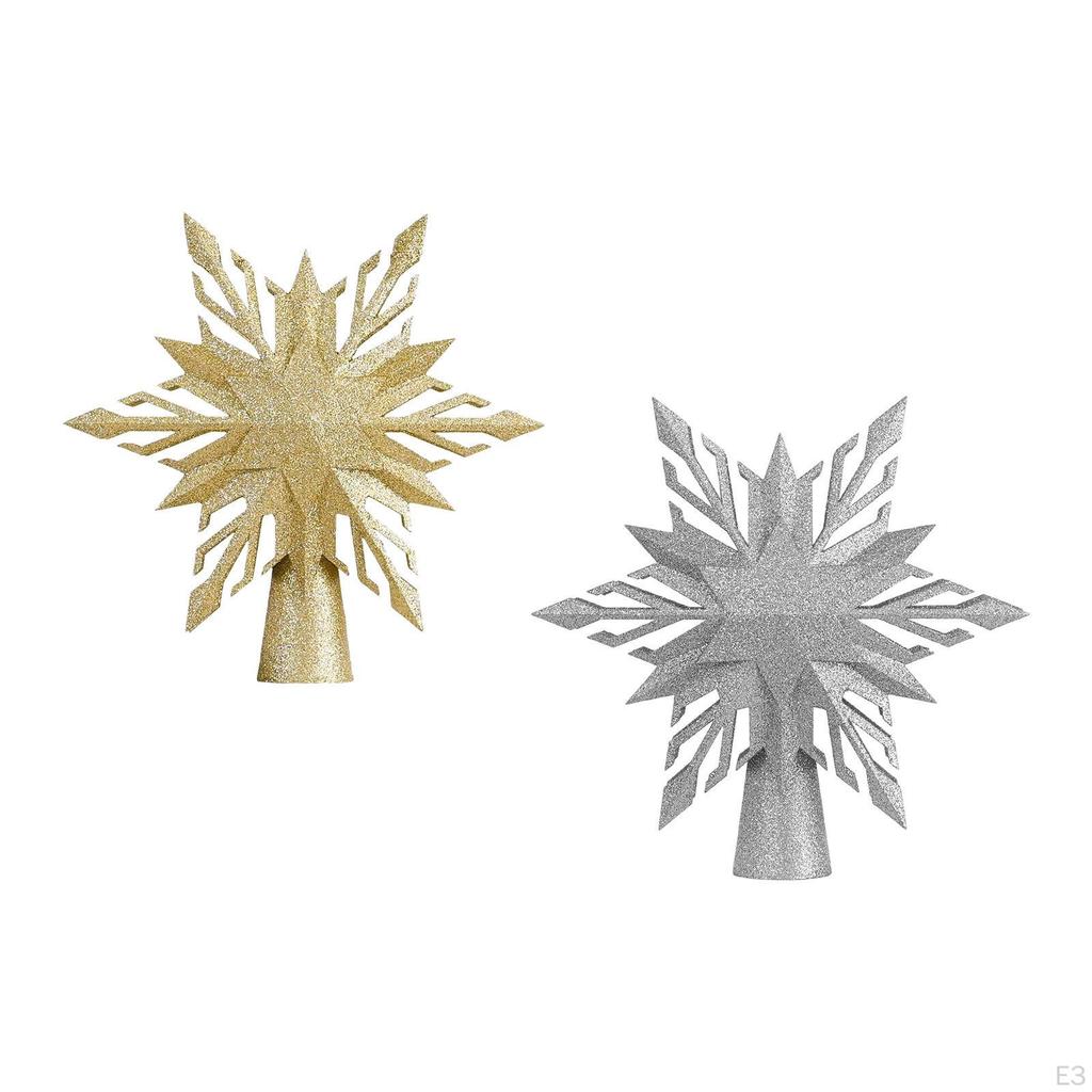 Christmas Tree Topper Projector Light Snowflake Holiday Decoration Bedroom Office Xmas Ornament